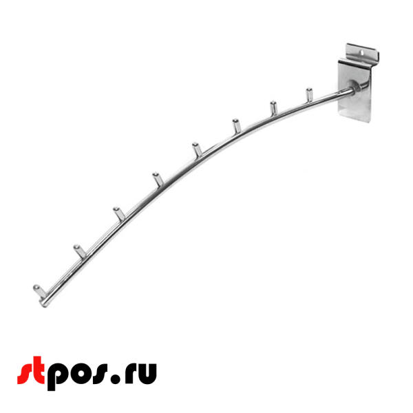 00_Кронштейн для экономпанели изогнутый 350мм, K-39 D=8, хром