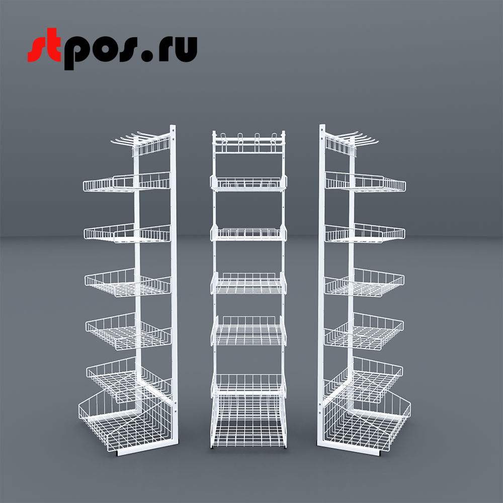 08_НАБОР стойка ОСТРОВНАЯ ЧЕТЫРЕХСТОРОННЯЯ 1850х1320х640мм, RAL 9016