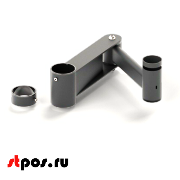 00_Рукав раскладной, 2х160 мм, d51мм под стойку, RAL7035, Светло-серый