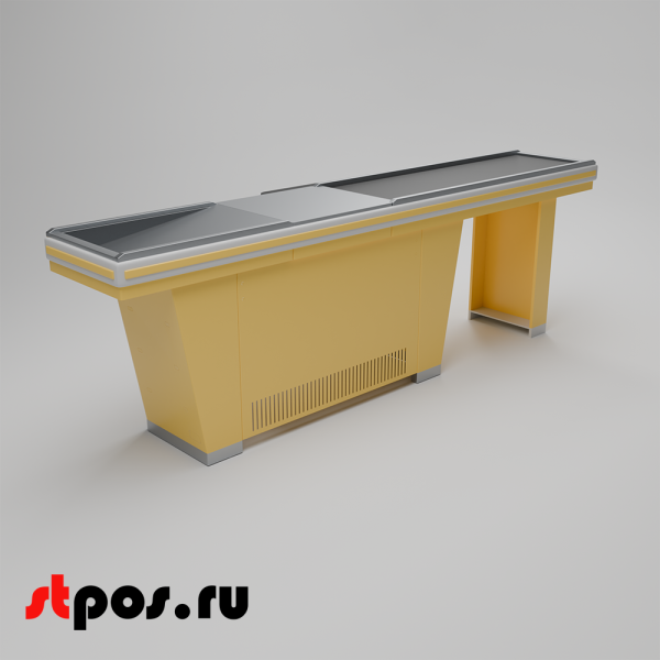 00_Кассовый бокс Stream-L-290-Т150 (тр-р 150см,шл_нерж.,б_выр,уз_нак), RAL1018, Желтый, Левый 00_Кассовый бокс Stream-L-290-Т150 (тр-р 150см,шл_нерж.,б_выр,уз_нак), RAL1018, Желтый, Левый