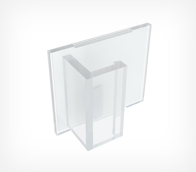 Клипса для крепления пластиковых рамок любых форматов под углом 0° к поверхности, прозрач, WB-CLIP00.jpg