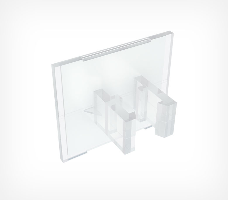 Клипса для крепления пластиковых рамок любых форматов под углом 90° к поверхности, прозр, WB-CLIP90.jpg
