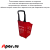 06_Корзина-тележка пластиковая 4 колеса, фиксированная черная ручка, 65л, Красная