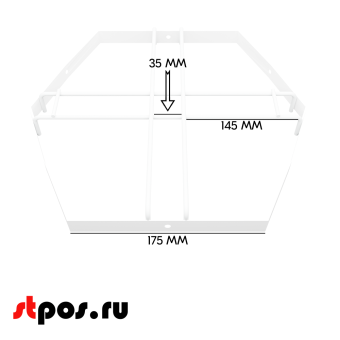 02_Шестигранник для крепления дисплеев, RAL9016, Белый