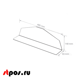 04_Разделитель на L-образном основании DIV-L-SLIM, 480х148х93мм, Прозрачный