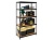Стеллаж на зацепах SBL180KD 1803x1200x400, полки ДВП, 5 ярусов, RAL7016 муар, Черный