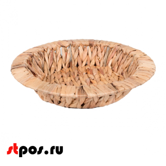00_Корзинка-миска плетенная из листа бананового дерева, 300х60 мм, Светлая