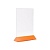 Тейбл-тент пластиковый, вертикальный А5 трапециевидное оранжевое основание 175х241х66мм