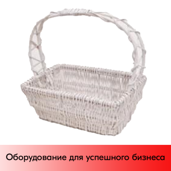 01_Корзинка прямоугольная цельный ротанг, 280х180 мм, Белая