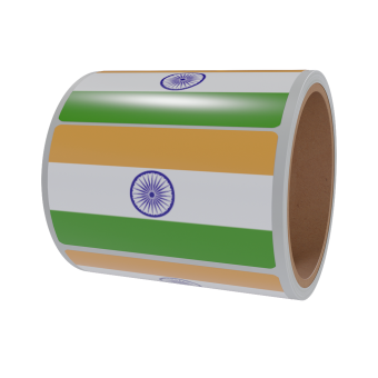 sk_Рулон этикетки самоклеящиеся, Флаг Индии, 20х30мм, 250шт в рулоне
