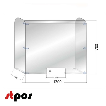 00_Защитный ЭКРАН-БАРЬЕР П-образный 1200х700 мм
