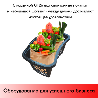 07_Корзинка покупательская GT26eco 26л, RAL9005 Чёрный с чёрной ручкой
