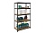 Стеллаж на зацепах SBL180KD 1803x900x450, полки ДВП, 5 ярусов, RAL7016 муар, Черный