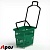 Корзина тележка пластиковая 4 колеса 30л, 2 ручки, Зеленый, GN RAL6018