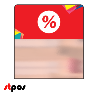 00_Шелфстоппер STPOS Калейдоскоп из ПЭТ 0,3мм в ценникодержатель, 70х75 мм %, красный тон