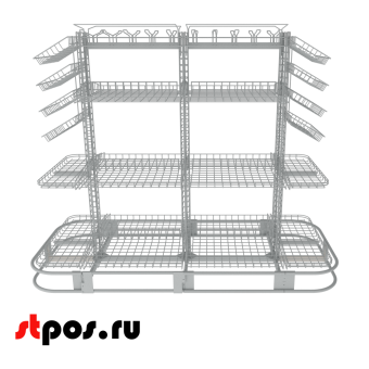 02_НАБОР Прикассовый сетчатый модуль 600+600мм островной, RAL9006, спеццвет
