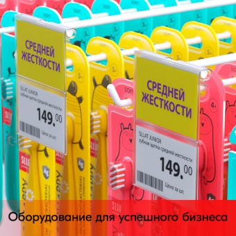 05_Ценникодержатель на крючок откидной RH39-39, двойной, длина 70мм, прозрачный