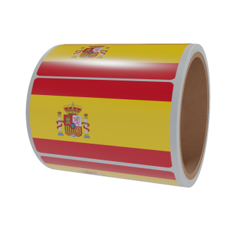 sk_Рулон этикетки самоклеящиеся, Флаг Испании, 20х30мм, 250шт в рулоне