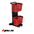 НАБОР Тележка SNUPY черная с двумя красными пластиковыми корзинами GREAT 28 литров
