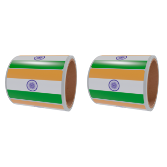 sk_НАБОР Рулон этикетки самоклеящиеся, Флаг Индии, 20х30мм, (250 шт) - 2 рулона