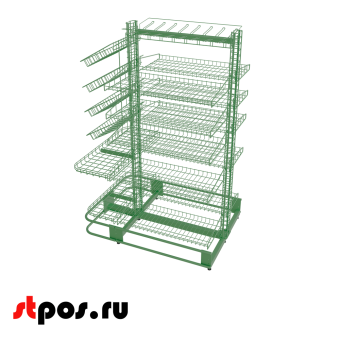 00_Прикассовый сетчатый модуль 1000мм островной, RAL 6018 (светло-зеленый)