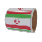 Рулон этикетки самоклеящиеся, Флаг Ирана, 20х30мм, 250шт в рулоне