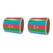 НАБОР Рулон этикетки самоклеящиеся, Флаг Азербайджана, 20х30мм (250 шт)  - 2 рулона