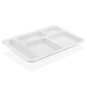 Поднос пластиковый секционный для еды 379х298 мм, белый