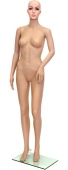 Манекен женский пластиковый стоящий F-3, рост 173см (83-62-86) с макияжем, без парика, телесный