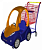 Детская тележка-автомобиль MAXX Kids 90л,возраст 1–5 лет,руль,Синий,жёлтый,красный