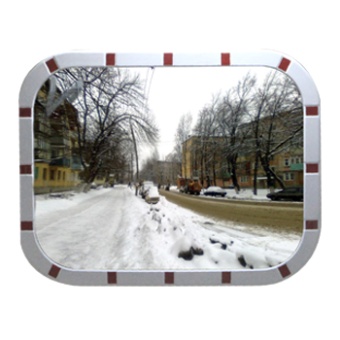1_Зеркало обзорное уличное прямоугольное, со световозвращателями, 1000х800 DL
